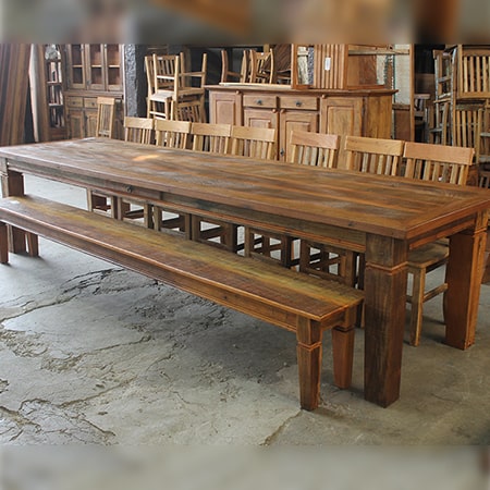 Mesa de Jantar Rustica em madeira de demolicao - Premium 3 metros